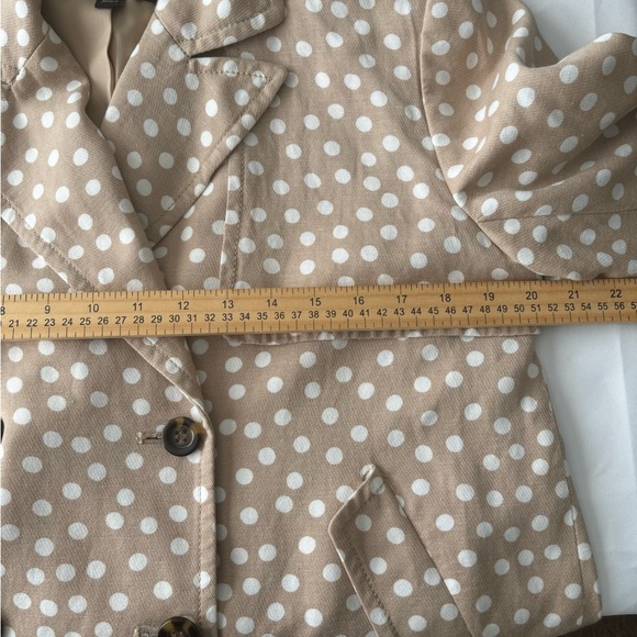 ANN TAYLOR  POLKA DOT SWING DESIGN JACKET TWO POCKET DOUBLE BREASTED SZ S - Picture 9 of 11